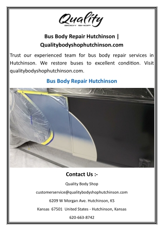 Bus Body Repair Hutchinson  Qualitybodyshophutchinson