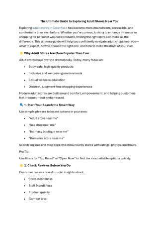 The Ultimate Guide to Exploring Adult Stores Greenfield Near You