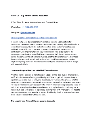 Where Do I Buy Verified Venmo Accounts