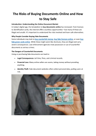 The Risks of Buying Documents Online and How to Stay Safe