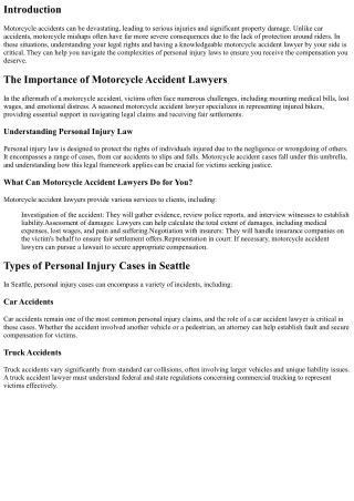 Motorcycle Accident Lawyers: Protecting Bikers' Legal Rights