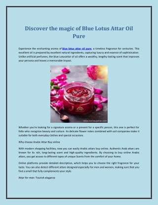 Discover the magic of Blue Lotus Attar Oil Pure