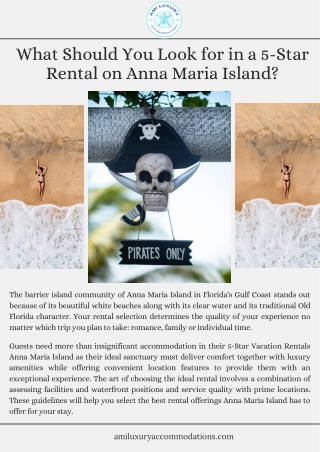 What Should You Look for in a 5-Star Rental on Anna Maria Island