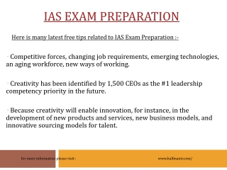 IAS Exam Preparation