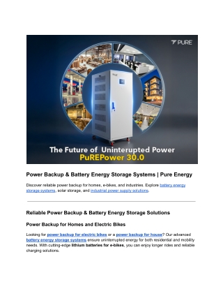 Reliable Power Backup for Homes and Businesses | Long-Lasting Battery Solutions