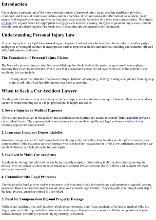 When to Seek a Car Accident Lawyer for Compensation