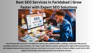 Best SEO Services in Faridabad  Grow Faster with Expert SEO Solutions