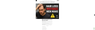 Are You Making These Hair Loss Mistakes?