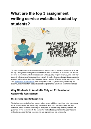 What are the top 3 assignment writing service websites trusted by students
