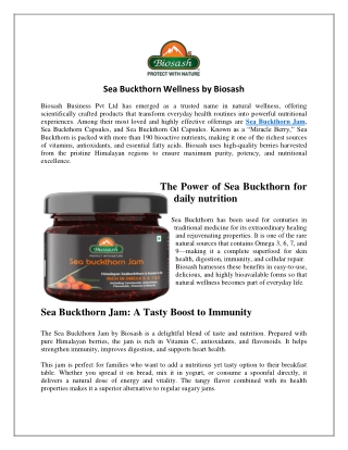 Sea Buckthorn Wellness by Biosash