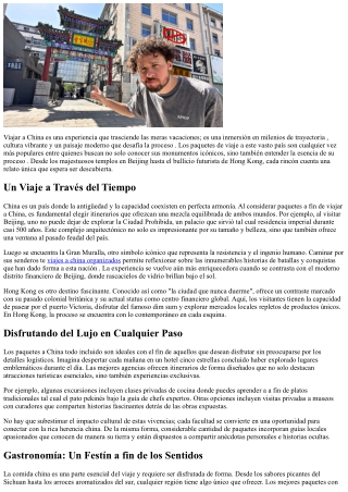 Civilización,  Recorrido  y  Facultad en los Mejores Paquetes de Viaje a China