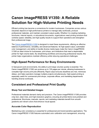 Canon imagePRESS V1350