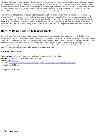 Prevent Ice Dams with Proper Roof Ventilation in Kitchener