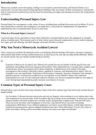 Motorcycle Accident Lawyer: Fighting for Your Rights