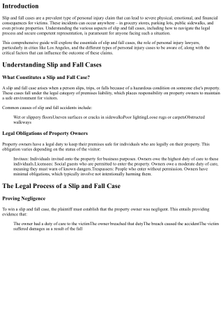 The Essential Guide to Slip and Fall Cases and Legal Representation