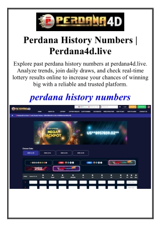 Perdana History Numbers | Perdana4d.live