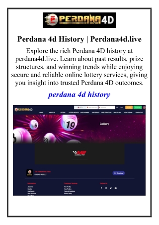Perdana 4d History | Perdana4d.live