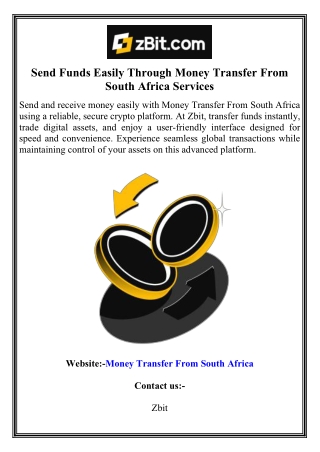 Send Funds Easily Through Money Transfer From South Africa Services
