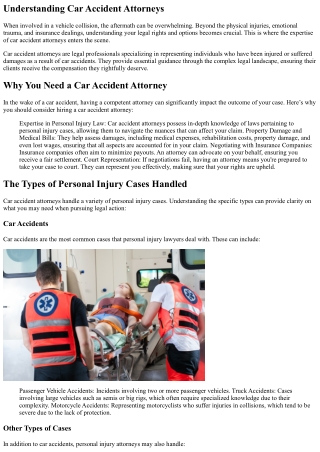 Car Accident Attorneys: Legal Guidance When You Need It Most