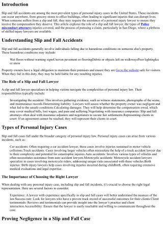 Slip and Fall Lawyer: Getting the Compensation You Deserve for Slip and Trip Inj