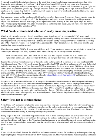 Choosing an Auto Glass Shop near 29307 for Mobile Windshield Solutions