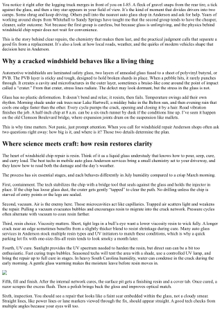 Windshield Repair Anderson: The Science Behind Clear Repairs