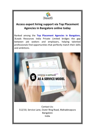 Access expert hiring support via Top Placement Agencies in Bangalore online today