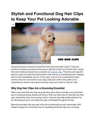 Dog Hair Clips | The Pet Closet