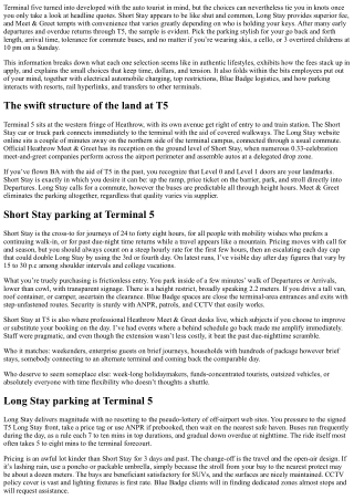 Heathrow Terminal 5 Parking Guide: Short Stay, Long Stay, and Meet & Greet
