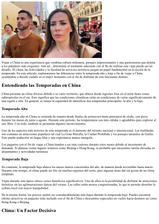 Periodo de mayor afluencia vs. Fuera de temporada: ¿Cuándo es Óptimo Viajar a Ch