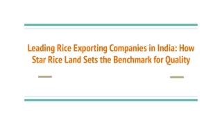 Leading Rice Exporting Companies in India_ How Star Rice Land Sets the Benchmark for Quality