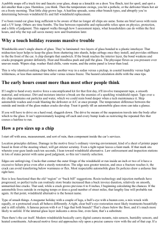 When a Windshield Chip Becomes a Replacement Job