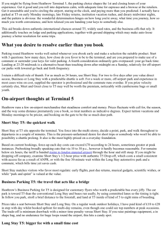 Heathrow Terminal five Parking: Stress-Free Options and Prices Explained