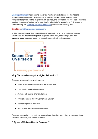 Germany university admission