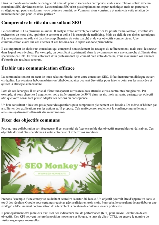 Construire une relation durable avec votre Consultant Seo.