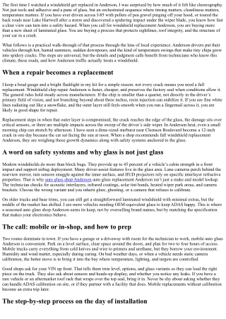 Windshield Replacement Anderson: The Step-by-Step Process