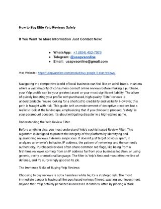 How to Buy Elite Yelp Reviews Safely