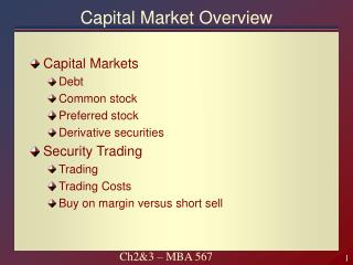 Capital Market Overview