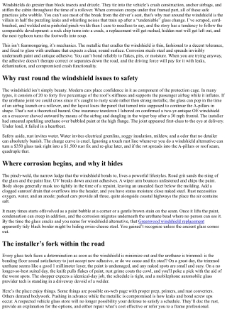 Windshield Replacement and Rust: Hidden Dangers