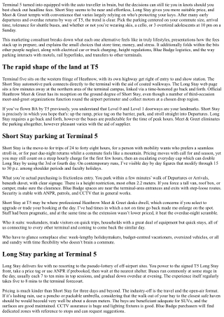 Heathrow Terminal 5 Parking Guide: Short Stay, Long Stay, and Meet & Greet