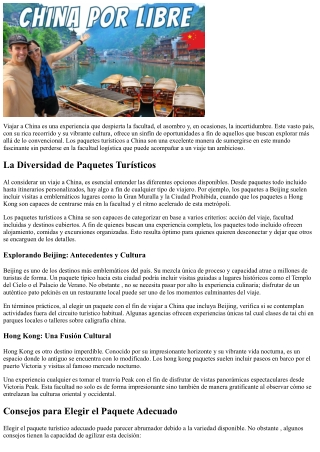 Descubre los Misterios de los Circuitos Turísticos a China