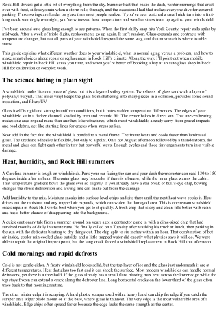 Auto Glass Rock Hill: How Weather Affects Your Windshield