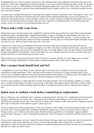 Anderson Windshield Replacement for Leaks: Fixing Fitment and Seals