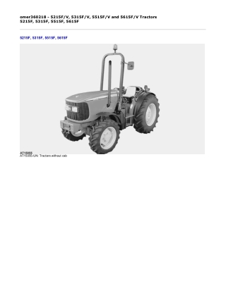 John Deere 5215FV, 5315FV, 5515FV and 5615FV Tractors Operator’s Manual Instant Download (Publication No. omer360218)
