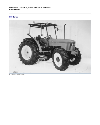 John Deere 5300, 5400 and 5500 Tractors Operator’s Manual Instant Download (Publication No. omer360033)