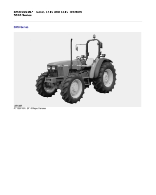 John Deere 5310, 5410 and 5510 Tractors Operator’s Manual Instant Download (Publication No. omer360107)