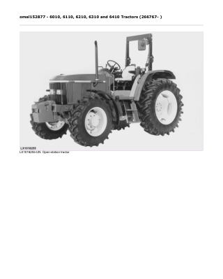 John Deere 6010, 6110, 6210, 6310 and 6410 Tractors (266767- ) Operator’s Manual Instant Download (Publication No. omal1