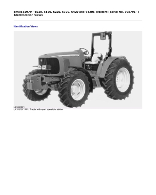 John Deere 6020, 6120, 6220, 6320, 6420 and 6420S Tractors (Serial No. 398791- ) Operator’s Manual Instant Download (Pub