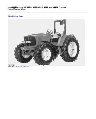 John Deere 6020, 6120, 6220, 6320, 6420 and 6420S Tractors Operator’s Manual Instant Download (Publication No. omal15276