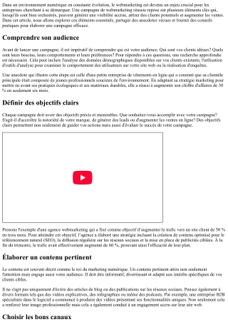 Les secrets d'une campagne de webmarketing réussie